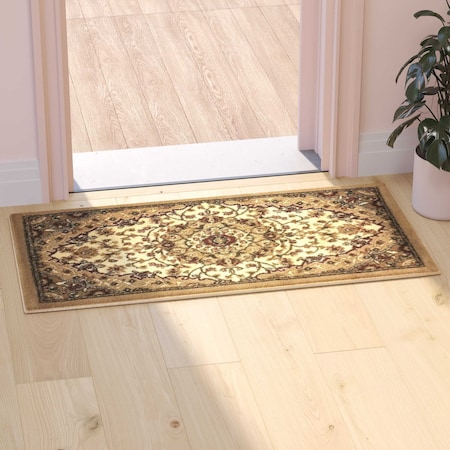 Flash Furniture Ivory 2x3 Traditional Persian Style Rug NR-RG283-23-IV-GG